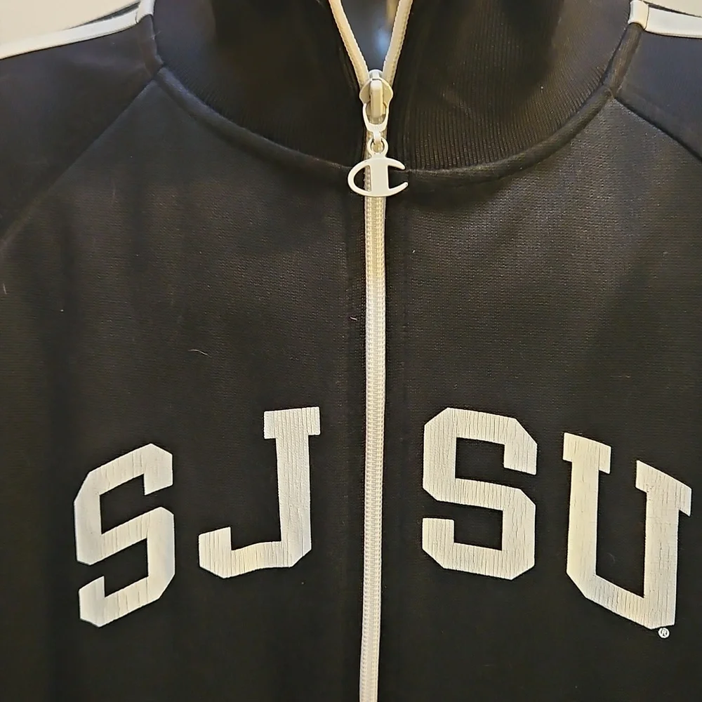 CHAMPION SJSU Black Track Jacket Coat - L